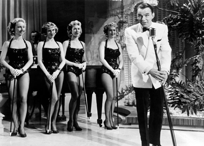 Frank Sinatra as Joe E. Lewis singing in The Jocker is Wild