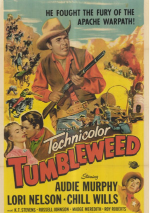 Audie Murphy, Lori Nelson, and Chill Wills in Tumbleweed (1953)