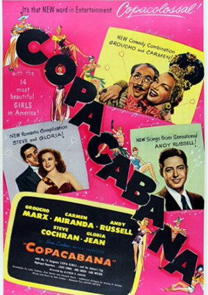 Groucho Marx, Carmen Miranda, Steve Cochran, Gloria Jean, and Andy Russell in Copacabana (1947)