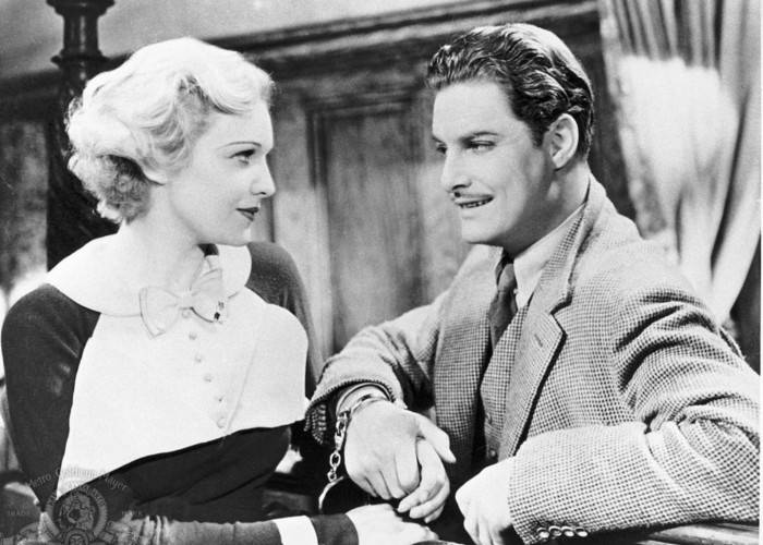 Madeleine Carroll and Robert Donat in The 39 Steps