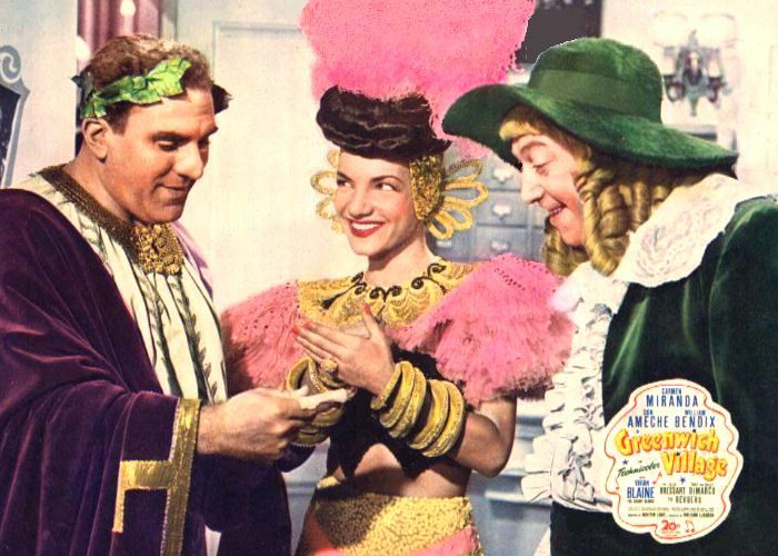 Carmen Miranda, William Bendix, and B.S. Pully in Greenwich Village (1944)