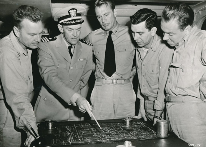 Gary Cooper, Eddie Albert, John McIntire, and Jack Webb in You're in the Navy Now (1951)