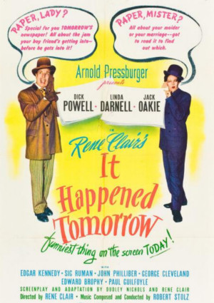 Linda Darnell and Dick Powell in It Happened Tomorrow (1944)