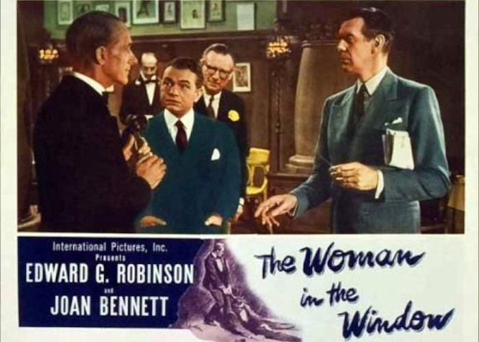 Edward G. Robinson, Edmund Breon, and Raymond Massey in The Woman in the Window (1944)