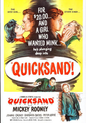 Peter Lorre, Mickey Rooney, Barbara Bates, and Jeanne Cagney in Quicksand (1950)