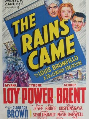 Tyrone Power, Myrna Loy, and George Brent in The Rains Came (1939)