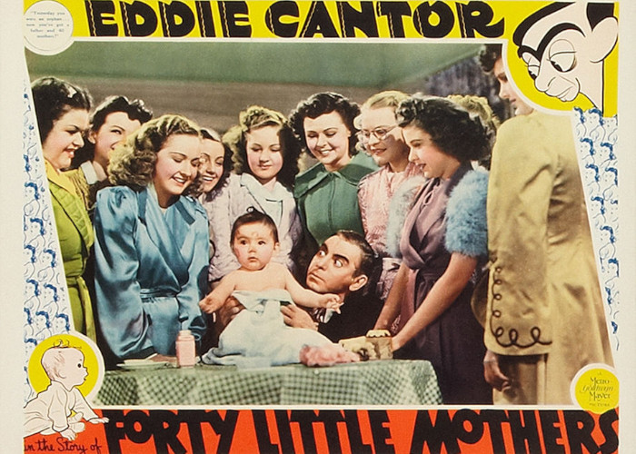 Veronica Lake, Eddie Cantor, Margaret Early, Frances Gifford, Bonita Granville, Rita Johnson, Louise La Planche, Charlotte Munier, Martha O'Driscoll, Bertha Priestley, Baby Quintanilla, and Louise Seidel in Forty Little Mothers (1940)