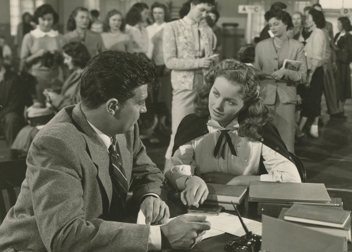 Jeanne Crain and Dale Robertson in Take Care of My Little Girl (1951)