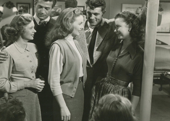 Jeanne Crain, Carol Brannon, Beverly Dennis, George Nader, and Dale Robertson in Take Care of My Little Girl (1951)