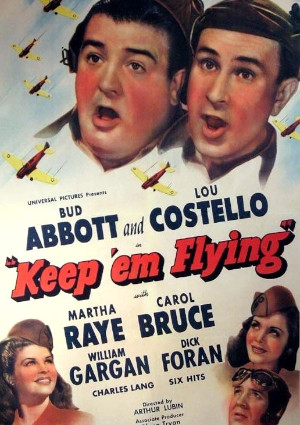 Bud Abbott, Carol Bruce, Lou Costello, Dick Foran, and Martha Raye in Keep 'Em Flying (1941)