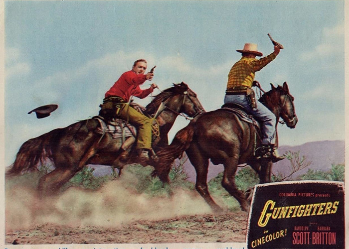 Bruce Cabot and Forrest Tucker in Gunfighters (1947)