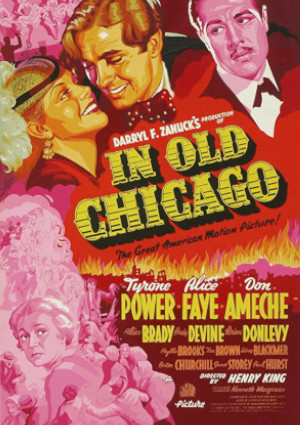 Tyrone Power, Don Ameche, Alice Brady, and Alice Faye in In Old Chicago (1938)