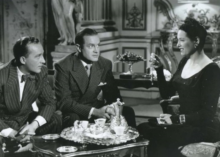 Bing Crosby, Bob Hope, and Gale Sondergaard in Road to Rio (1947)