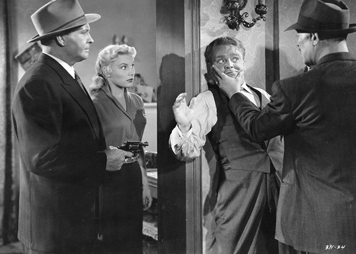 James Cagney, Ward Bond, Barton MacLane, and Barbara Payton in Kiss Tomorrow Goodbye (1950)