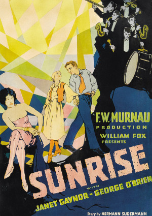 Janet Gaynor, Margaret Livingston, and George O'Brien in Sunrise: A Song of Two Humans (1927)