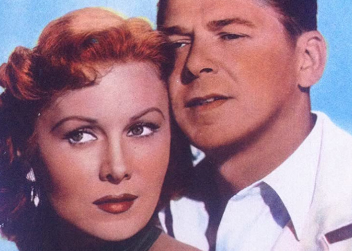 Ronald Reagan and Rhonda Fleming in Tropic Zone (1953)