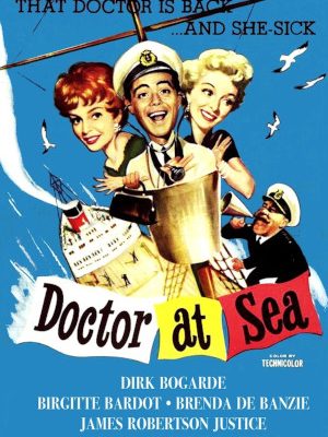 Brigitte Bardot, Dirk Bogarde, Brenda de Banzie, and James Robertson Justice in Doctor at Sea (1955)