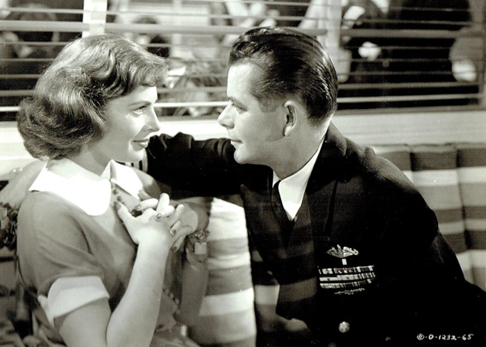 Glenn Ford and Viveca Lindfors in The Flying Missile (1950)