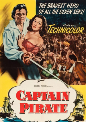 Louis Hayward and Patricia Medina in Captain Pirate (1952)