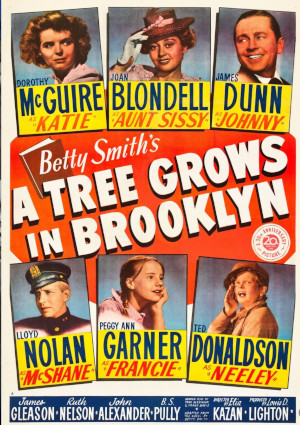 Joan Blondell, James Dunn, Ted Donaldson, Peggy Ann Garner, Dorothy McGuire, and Lloyd Nolan in A Tree Grows in Brooklyn (1945)