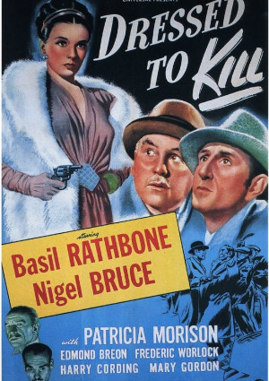 Basil Rathbone, Nigel Bruce, and Patricia Morison in Dressed to Kill (1946)